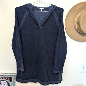 J. Jill navy blue hooded hoodie sweater medium